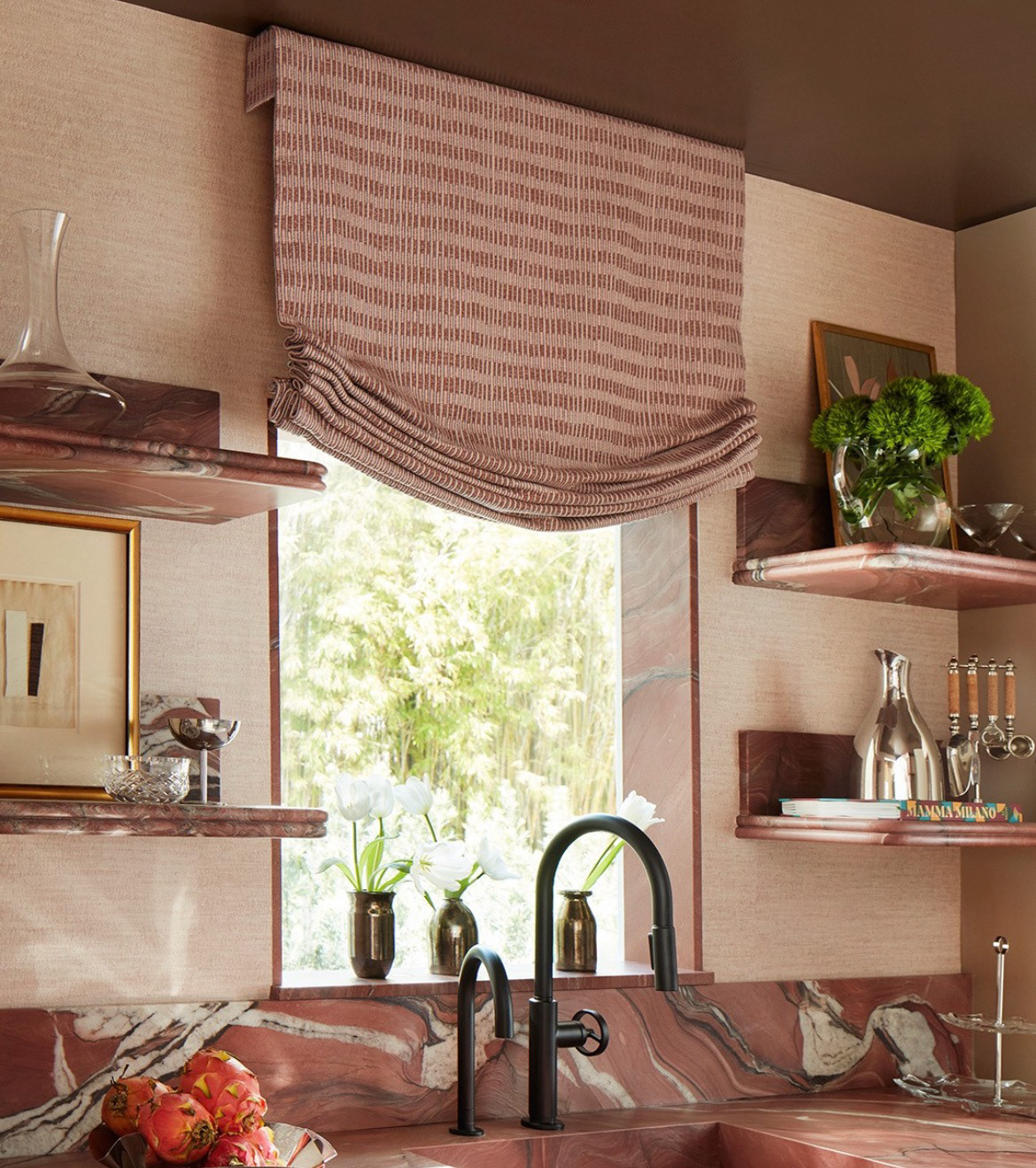 Kips Bay Show House interior featuring Edie Steinberg pottery